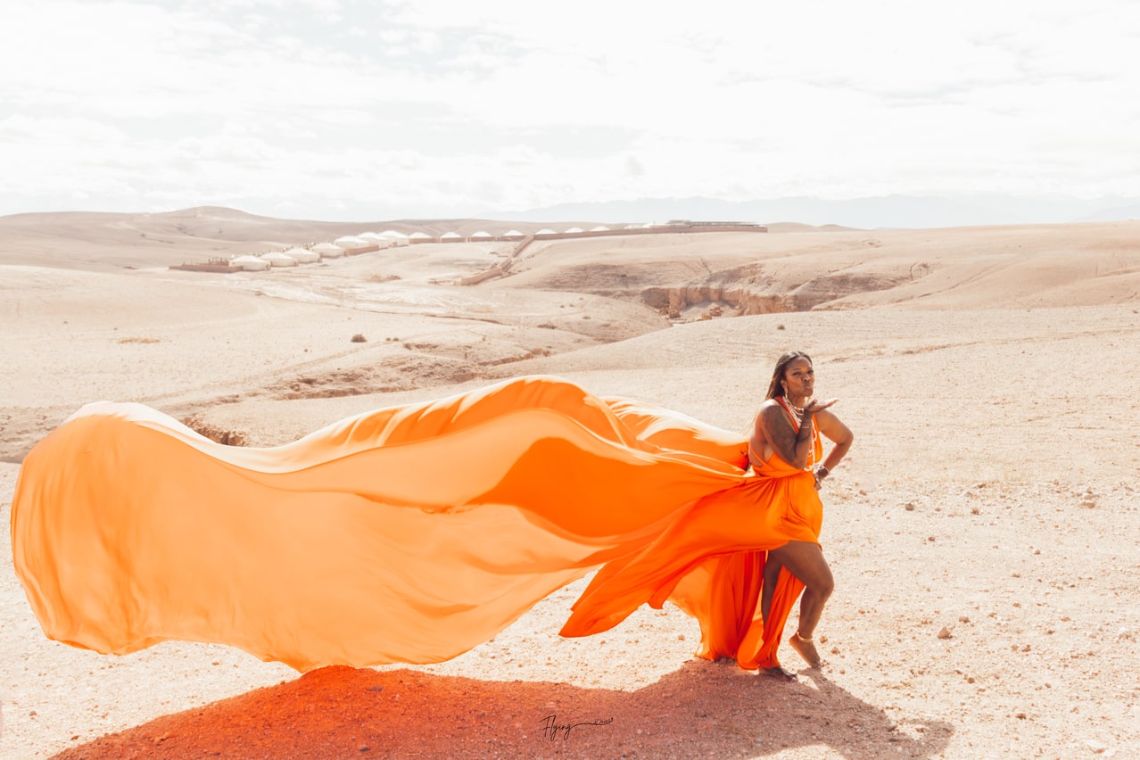 Shooting photo Flying Dress à Marrakech